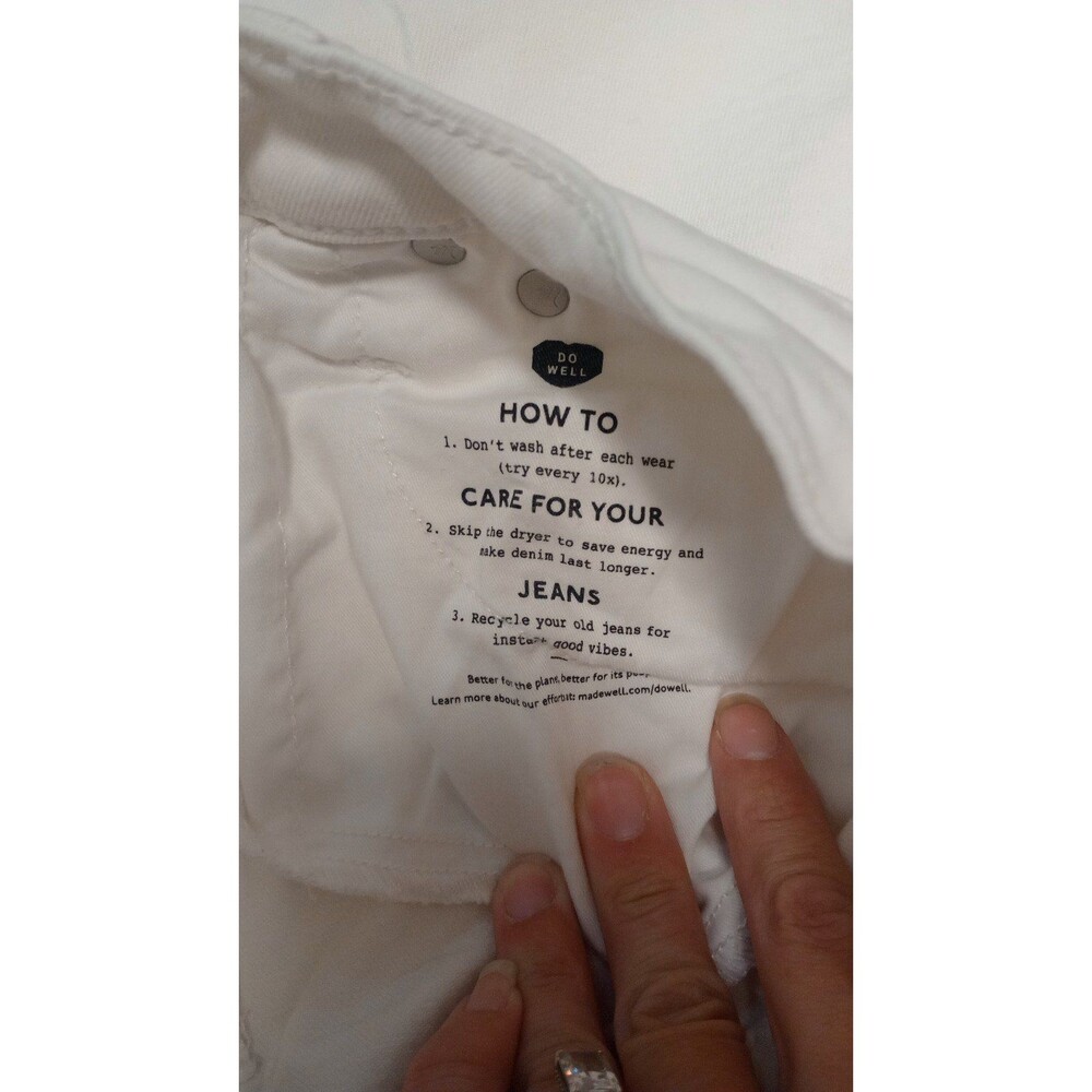 Women's Madewell The Perfect Vintage Jean Raw Hem Edition Tile White, Size 25 - Picture 10 of 12